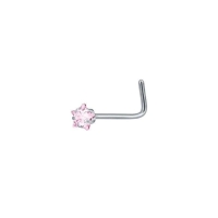Stijlvolle Roze Zirkonia Neuspiercing zilverkleur - Ster - Unisex