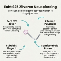 Stijlvolle Roze Zirkonia Neuspiercing zilverkleur - Ster - Unisex