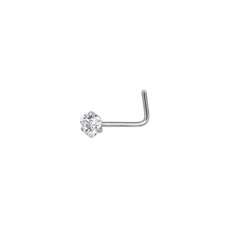 Stijlvolle Stalen Neus piercing met Zirkonia - Hart - Unisex