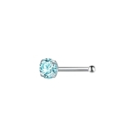 Stijlvolle Blauwe Zirkonia Neuspiercing zilverkleur - Hart - Heren