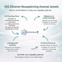 Sprankelende Stalen Neuspiercing met AB Zirkonia - Hart - Unisex