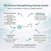 Blauwe Zirkonia Stalen Neusvleugel piercing - Ster - Heren