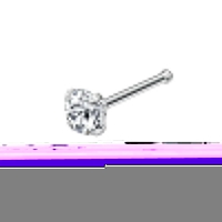 Rechte Stalen Neuspiercing met Ronde Zirkonia - 2.5mm - Unisex