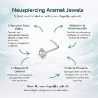 Stalen Neuspiercing met Zirkonia Steentje - 2mm - Unisex