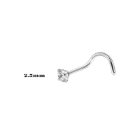 Stalen Neuspiercing met Transparante Zirkonia - 2.5mm - Unisex