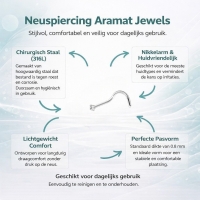Stalen Neuspiercing met Transparante Zirkonia - 2.5mm - Unisex