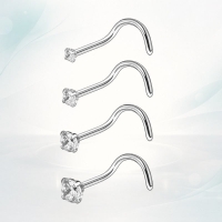 Stalen Neuspiercing met Transparante Zirkonia - 3mm - Unisex