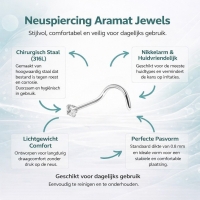 Stalen Neuspiercing met Transparante Zirkonia - 3mm - Unisex