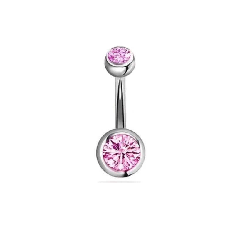 Sprankelende Zirkonia Navelpiercing - Chirurgisch Staal - Rood - Unisex