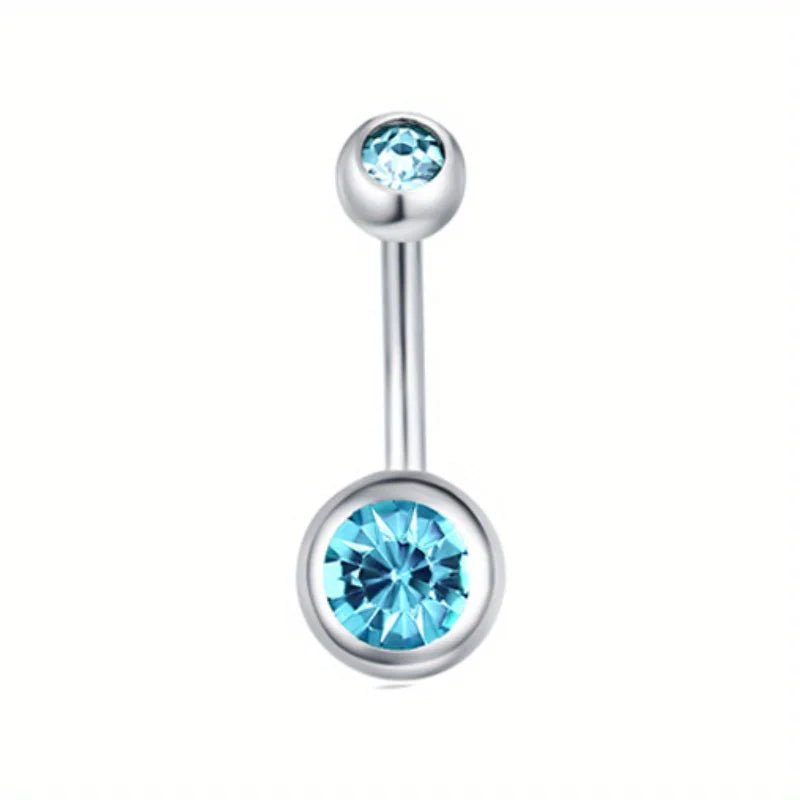 Sprankelende Zirkonia Navelpiercing - Chirurgisch Staal - Topaas geel - Unisex