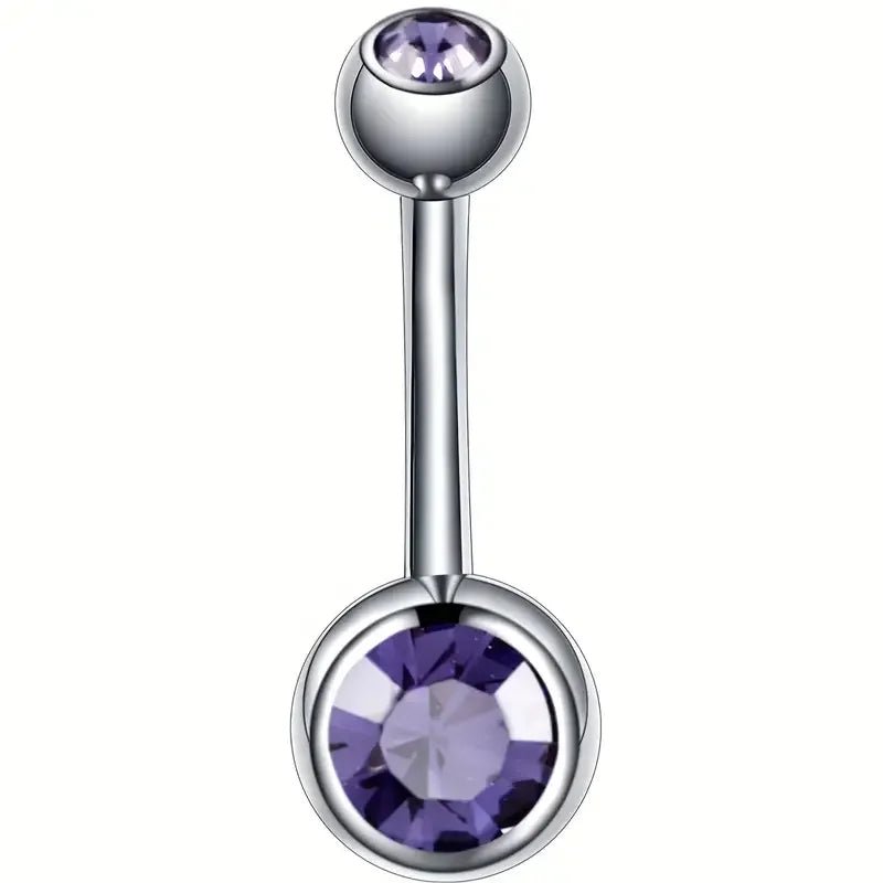 Sprankelende Zirkonia Navelpiercing - Chirurgisch Staal - Paars - Unisex