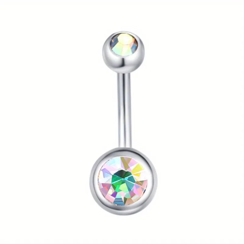 Sprankelende Zirkonia Navelpiercing - Chirurgisch Staal - Donker Groen - Unisex
