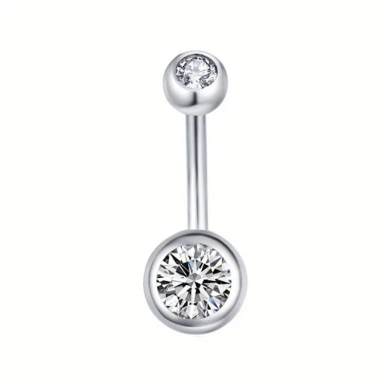 Sprankelende Zirkonia Navelpiercing - Chirurgisch Staal - Blauw - Unisex