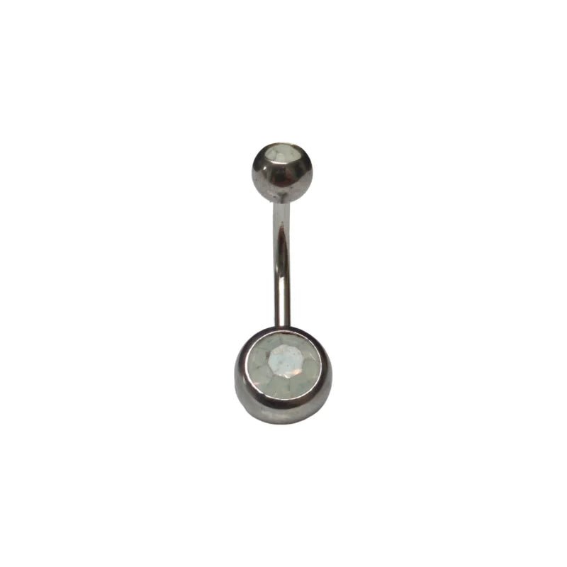 Sprankelende Zirkonia Navelpiercing - Chirurgisch Staal - Wit - Unisex