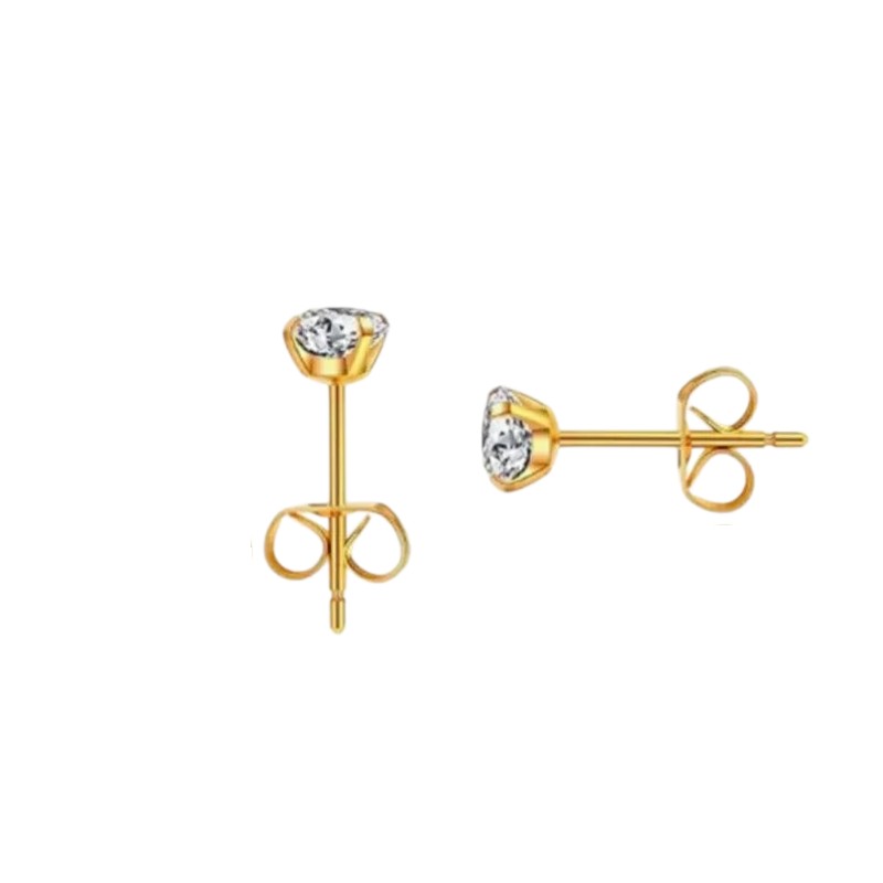 Goudkleurige Titanium Oorbellen nikkelvrij - 5mm -