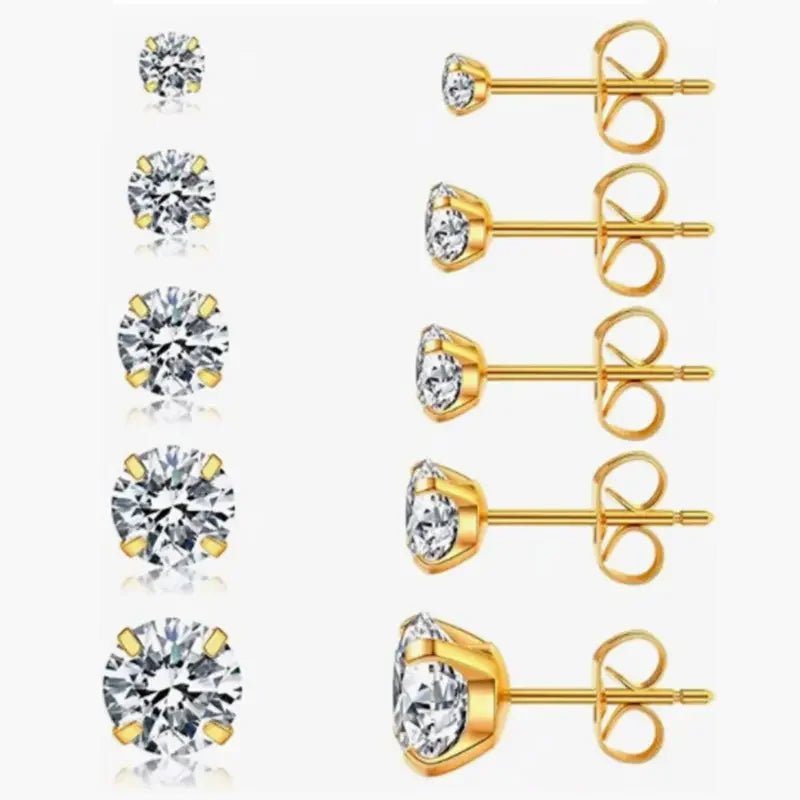 Goudkleurige Titanium Oorbellen nikkelvrij - 5mm -