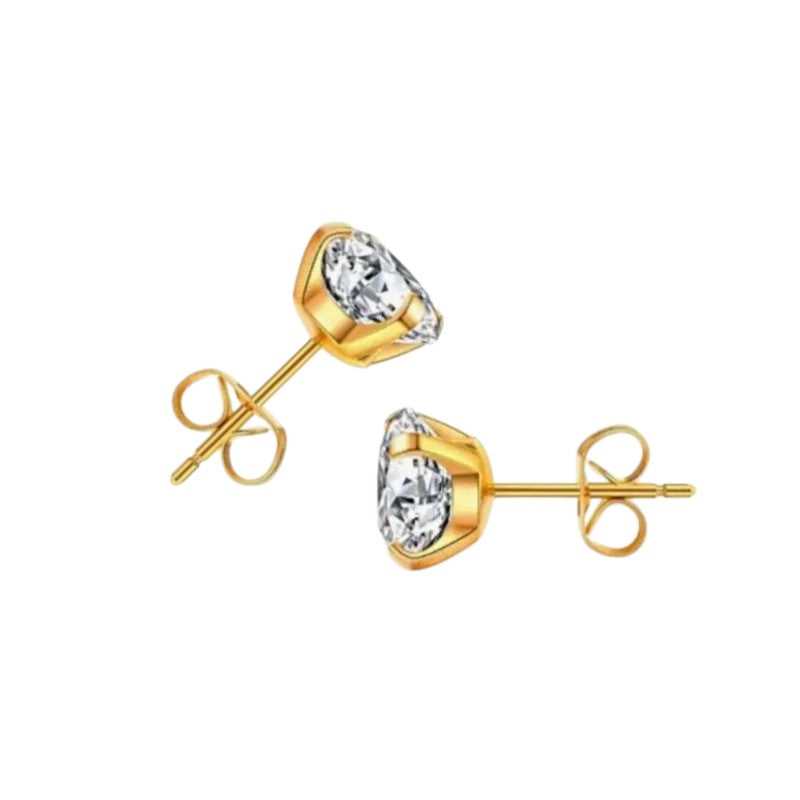 Goudkleurige Titanium Oorbellen nikkelvrij - 7mm -