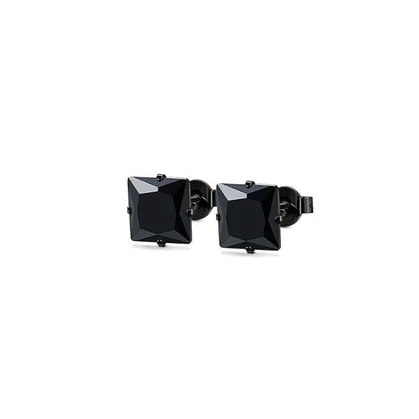 Zwarte Zirkonia Oorbellen - 6mm -