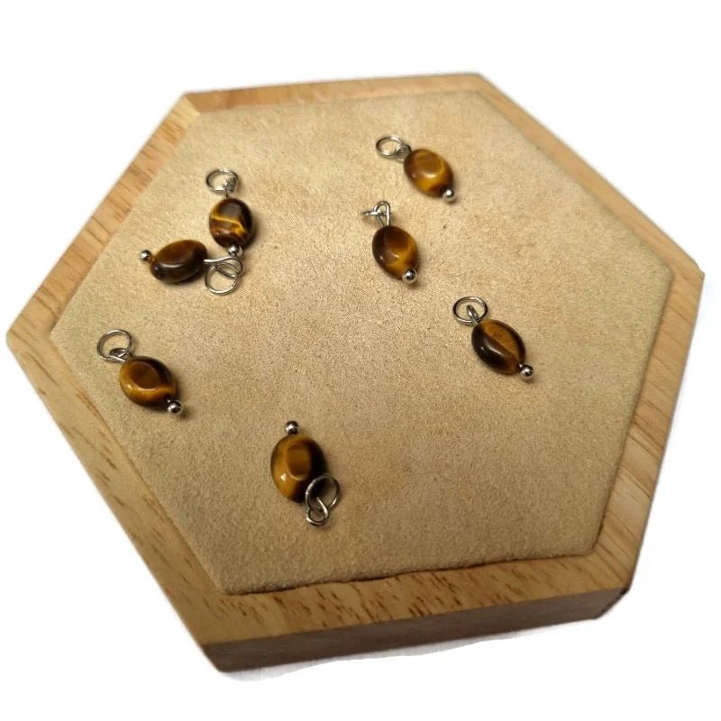 Natuursteen charm tijgeroogsteen - Zilverkleur - Unisex
