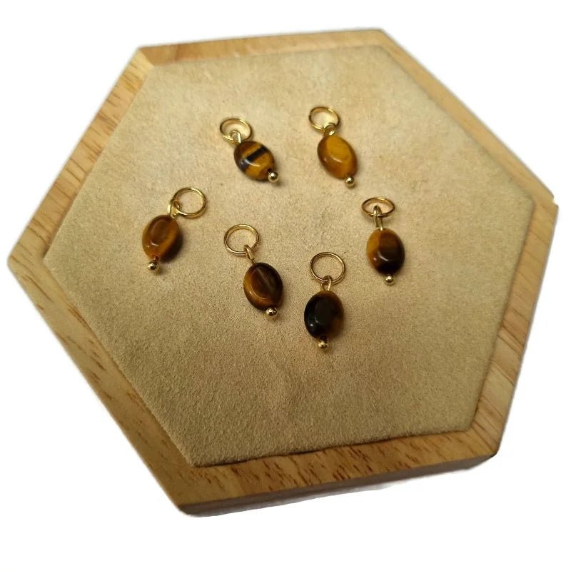 Natuursteen charm tijgeroogsteen - Zilverkleur - Unisex