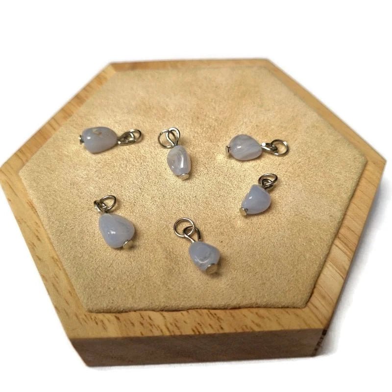 Lila Agaat Bedeltjes voor Oorbellen - Zilverkleur - Unisex