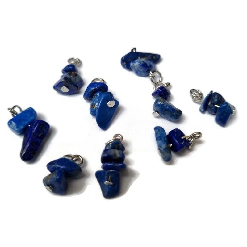 Diepblauwe Lapis Lazuli Bedeltje - Zilverkleur - Unisex