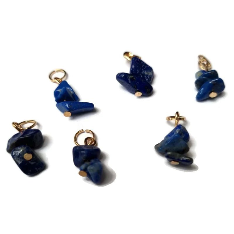 Diepblauwe Lapis Lazuli Bedeltje - Zilverkleur - Unisex