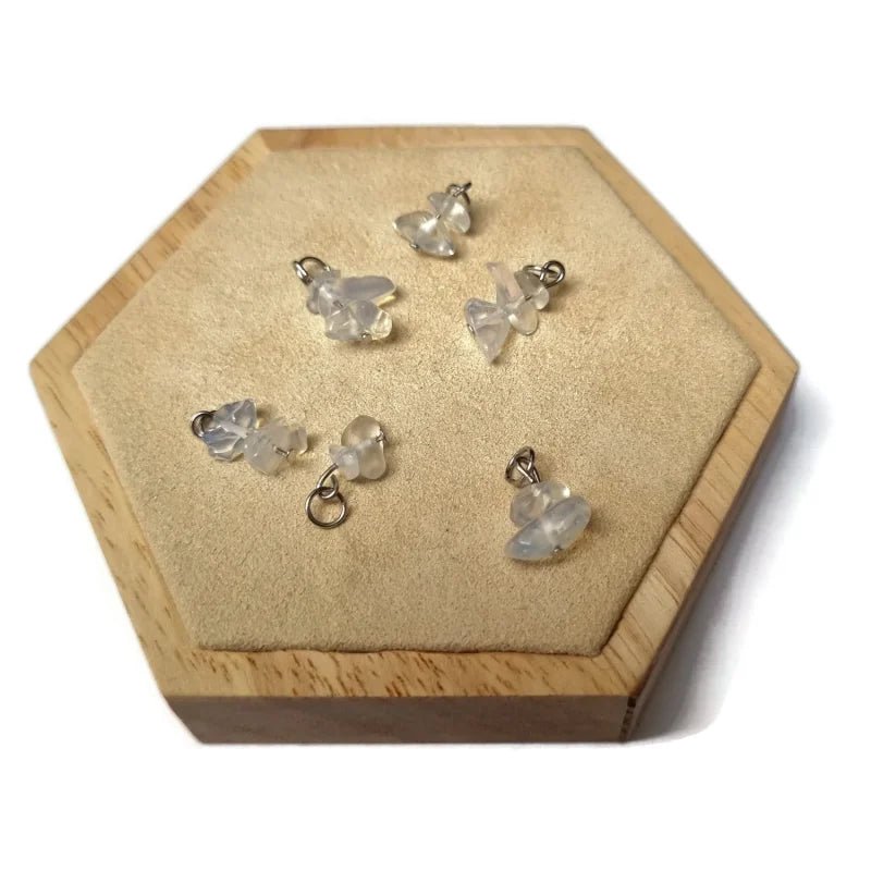 Natuursteen Opaal Kristal Bedeltje - Zilverkleur - Unisex