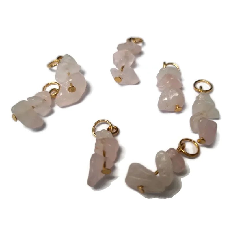 Zachtroze Alabaster Natuursteen Bedeltje - Zilverkleur - Unisex