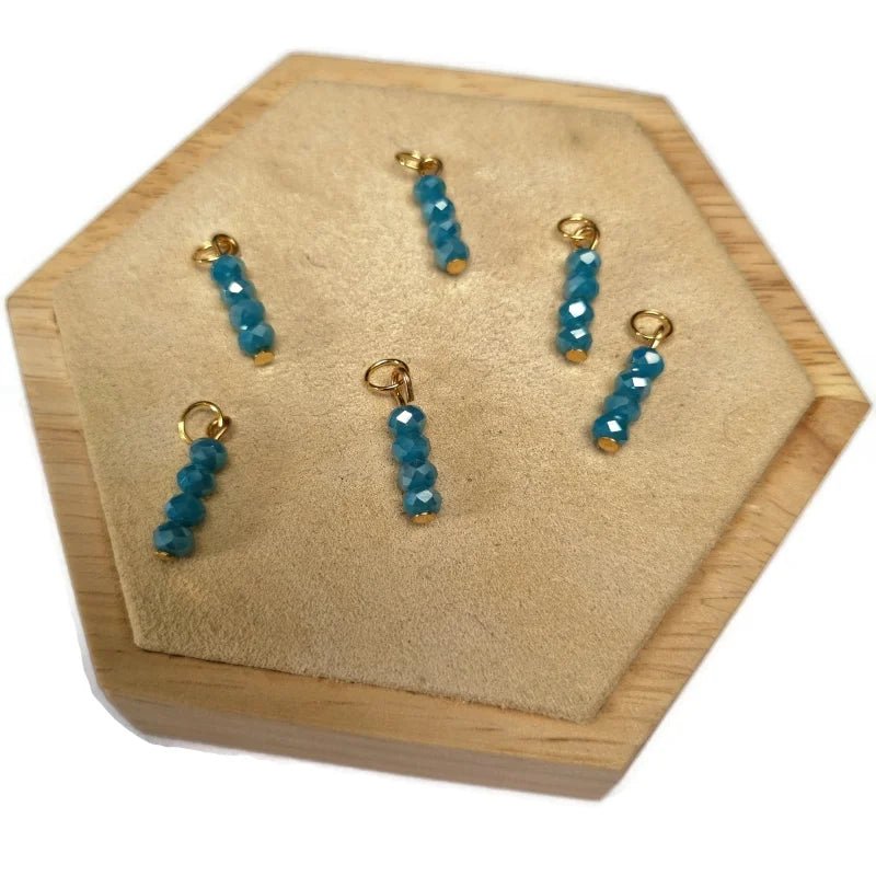 Kralen bedeltje groen paarlemoer - Goudkleur / 4 kralen - Unisex