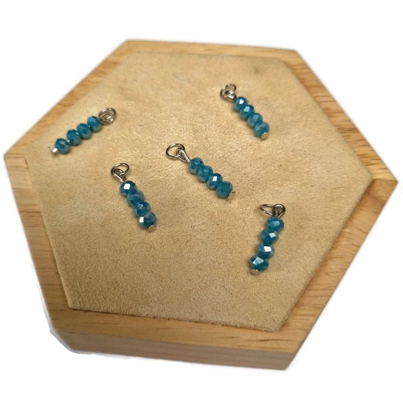 Kralen bedeltje groen paarlemoer - Goudkleur / 4 kralen - Unisex