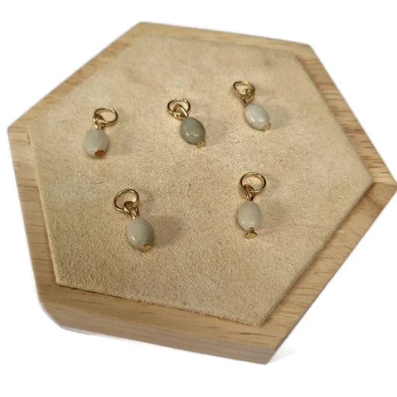 Natuursteen Bedeltje Marmer Nude Beige - Zilverkleur - Dames