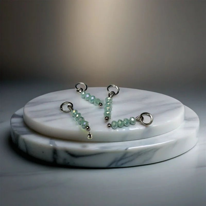 Kralen Bedeltje Paled Turquoise - Zilverkleur - Unisex