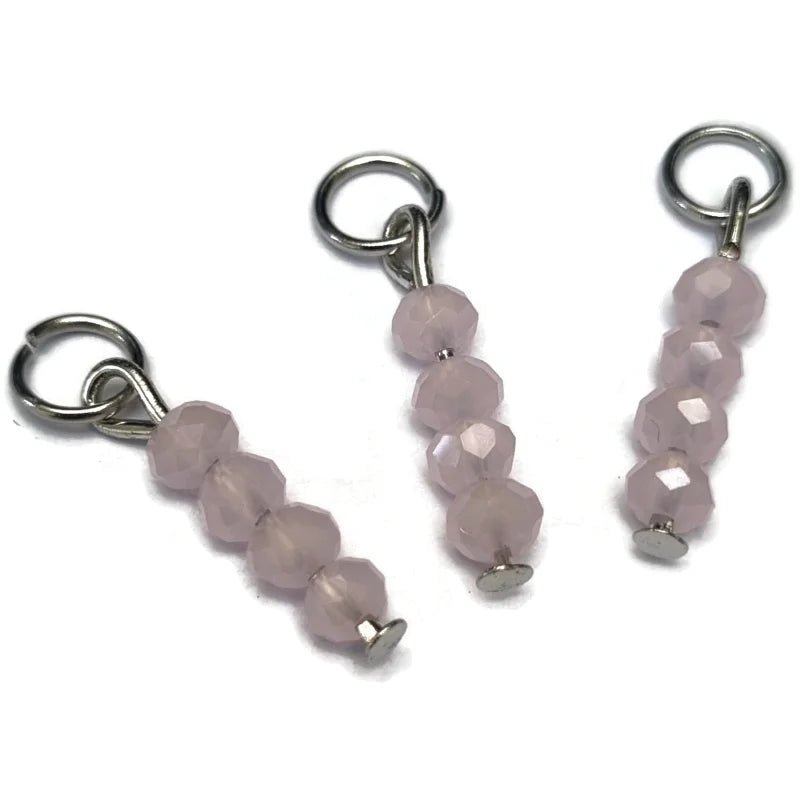 Roze Paarlemoer Kralen Bedeltje - Goudkleur / 4 kraaltjes - Unisex