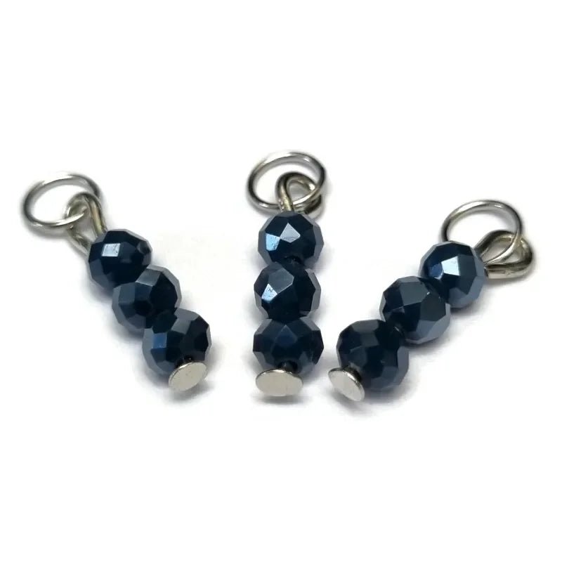 Ensign Blauw Parelmoer Oorbel bedel - Goudkleur / 4 kraaltjes - Unisex
