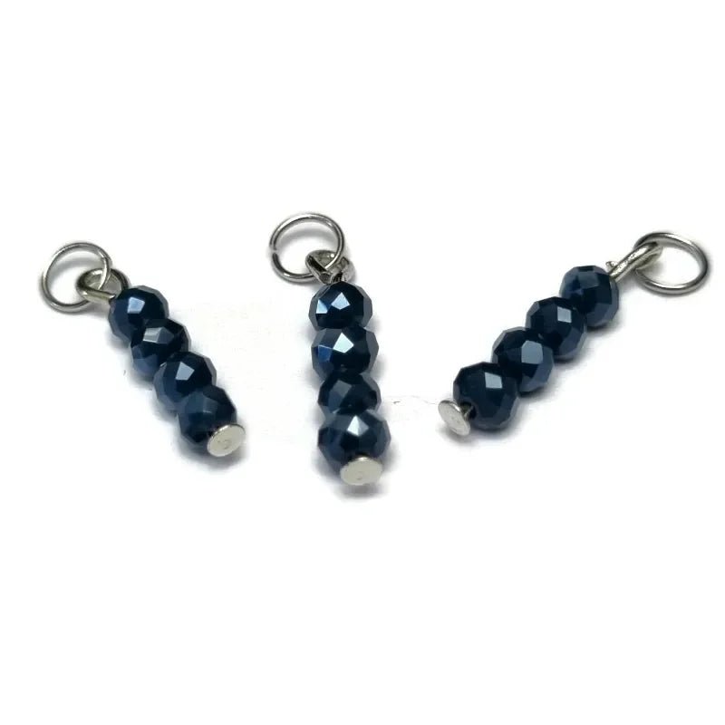 Ensign Blauw Parelmoer Oorbel bedel - Zilverkleur / 4 kraaltjes - Unisex
