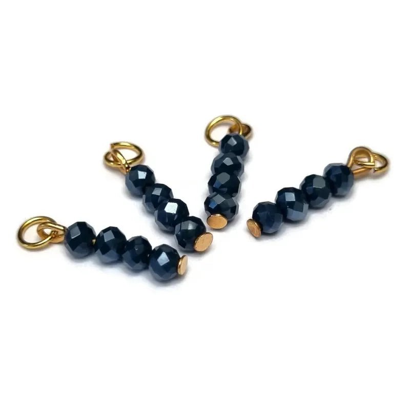 Ensign Blauw Parelmoer Oorbel bedel - Zilverkleur / 4 kraaltjes - Unisex