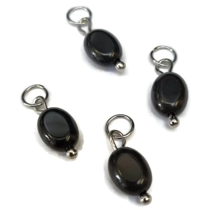 Obsidiaan Bedeltje natuursteen - Zilverkleur - Unisex