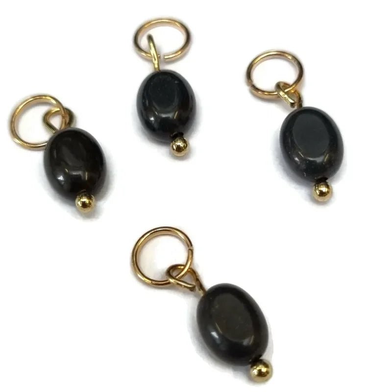 Obsidiaan Bedeltje natuursteen - Zilverkleur - Unisex