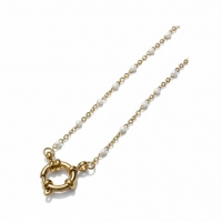 Stalen Damesketting met Wit Emaille bolletjes - 40 cm - Dames
