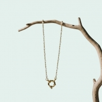 Stalen Damesketting met Wit Emaille bolletjes - 45 cm - Dames