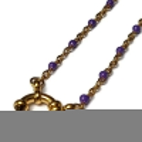 Paars Emaille Damesketting met Bedel - 50 cm - Dames