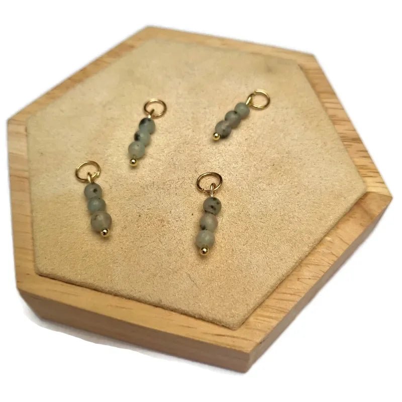 Grijsgroene Jade hangertje bedel ketting - Zilverkleur - Unisex