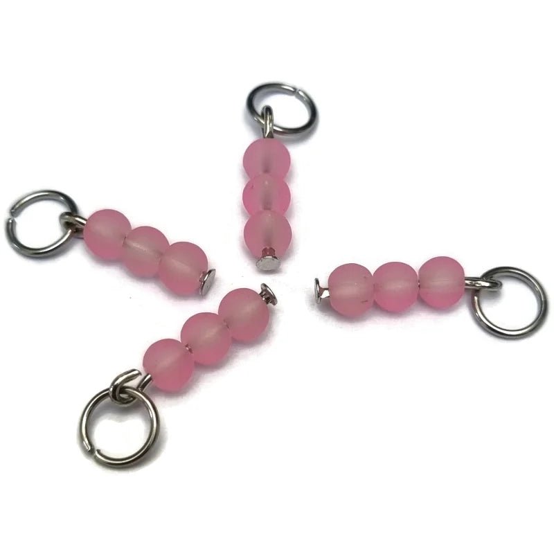 Mat Azalea Roze Bedeltje creool - Zilverkleur / 3 kraaltjes - Dames