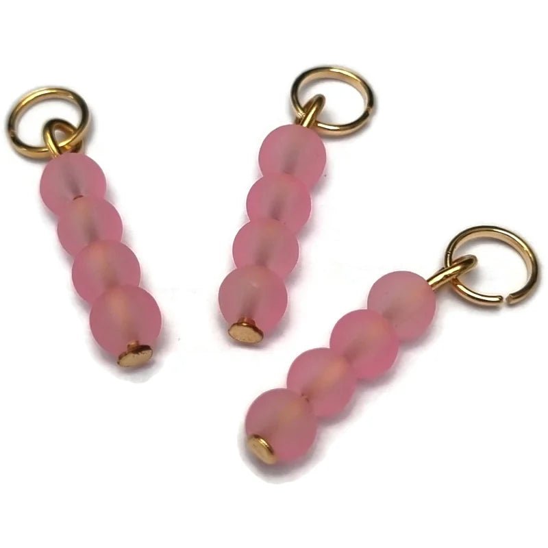 Mat Azalea Roze Bedeltje creool - Zilverkleur / 4 kraaltjes - Dames