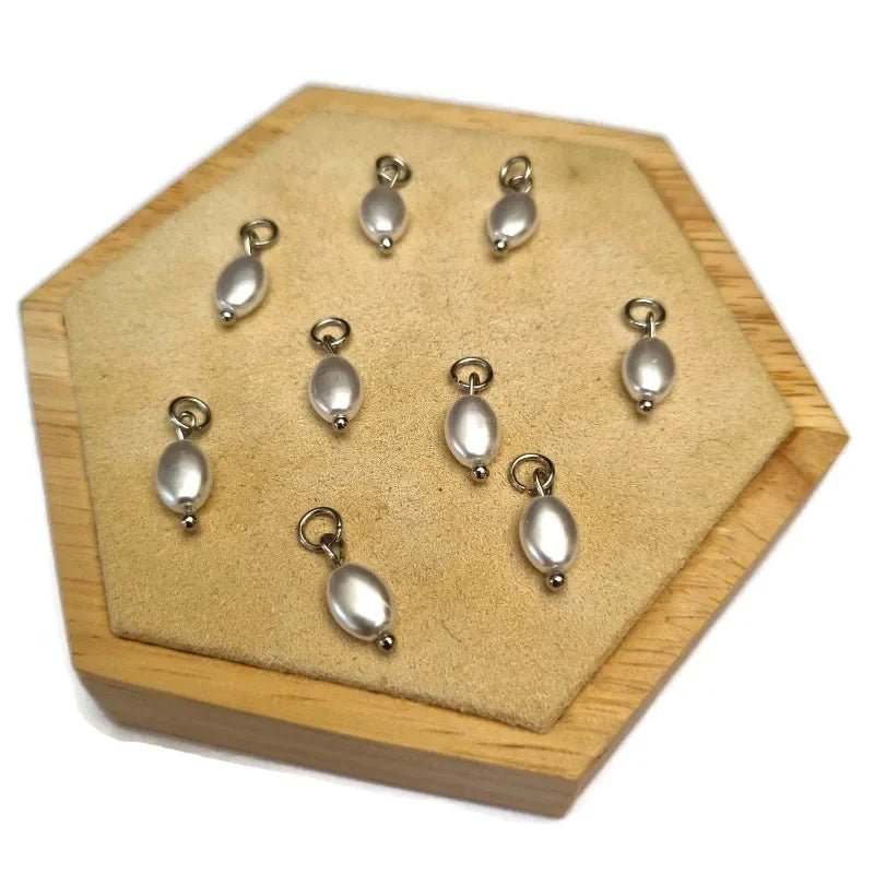 Ovaal Parel Bedeltje - Zilverkleur - Unisex
