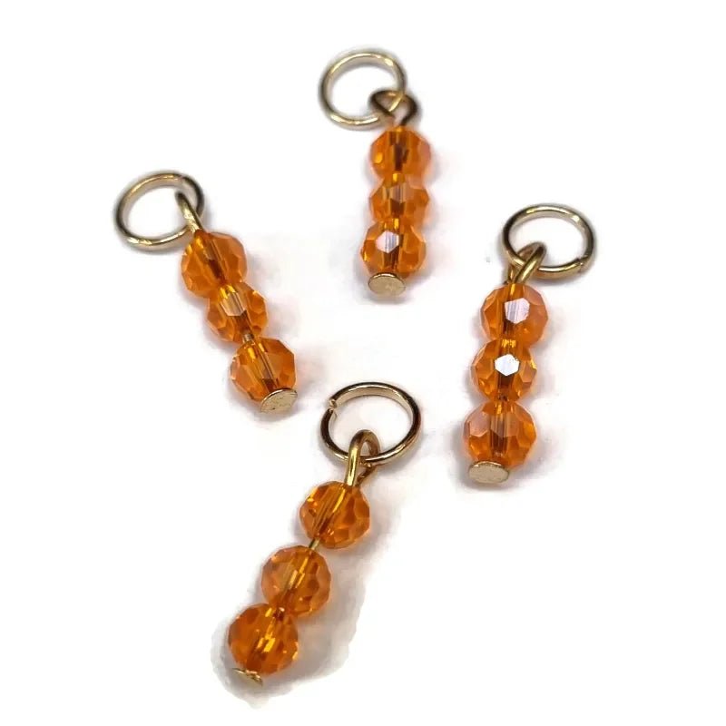 Oranje Paarlemoer charms - Zilverkleur / 3 kraaltjes - Heren