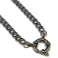Rvs Bedelketting Gourmetschakel dames - 45cm - Unisex