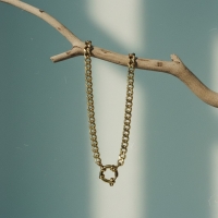 Glamoureuze Goudkleurige Stalen Bedelketting - 45cm - Dames