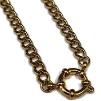 Glamoureuze Goudkleurige Stalen Bedelketting - 45cm - Dames